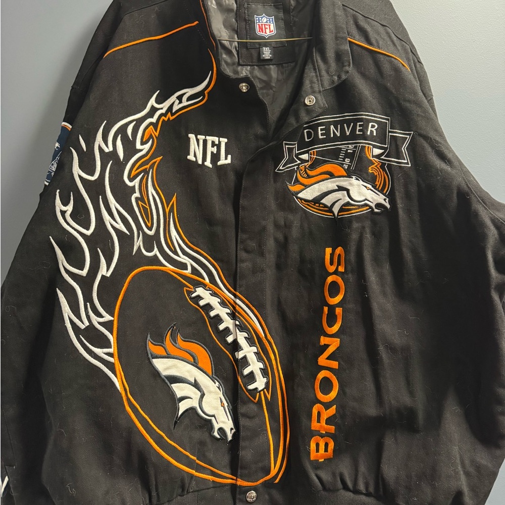 NFL Black Denver Broncos Jacket with Logo